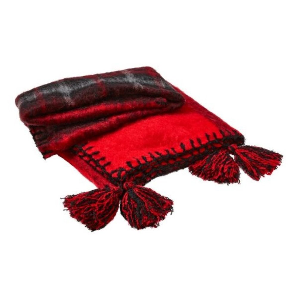 Snowmass Check Mohair Throw